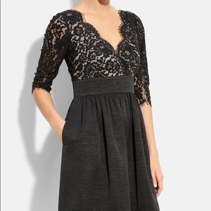 Eliza J Lace & Faille Cocktail Dress